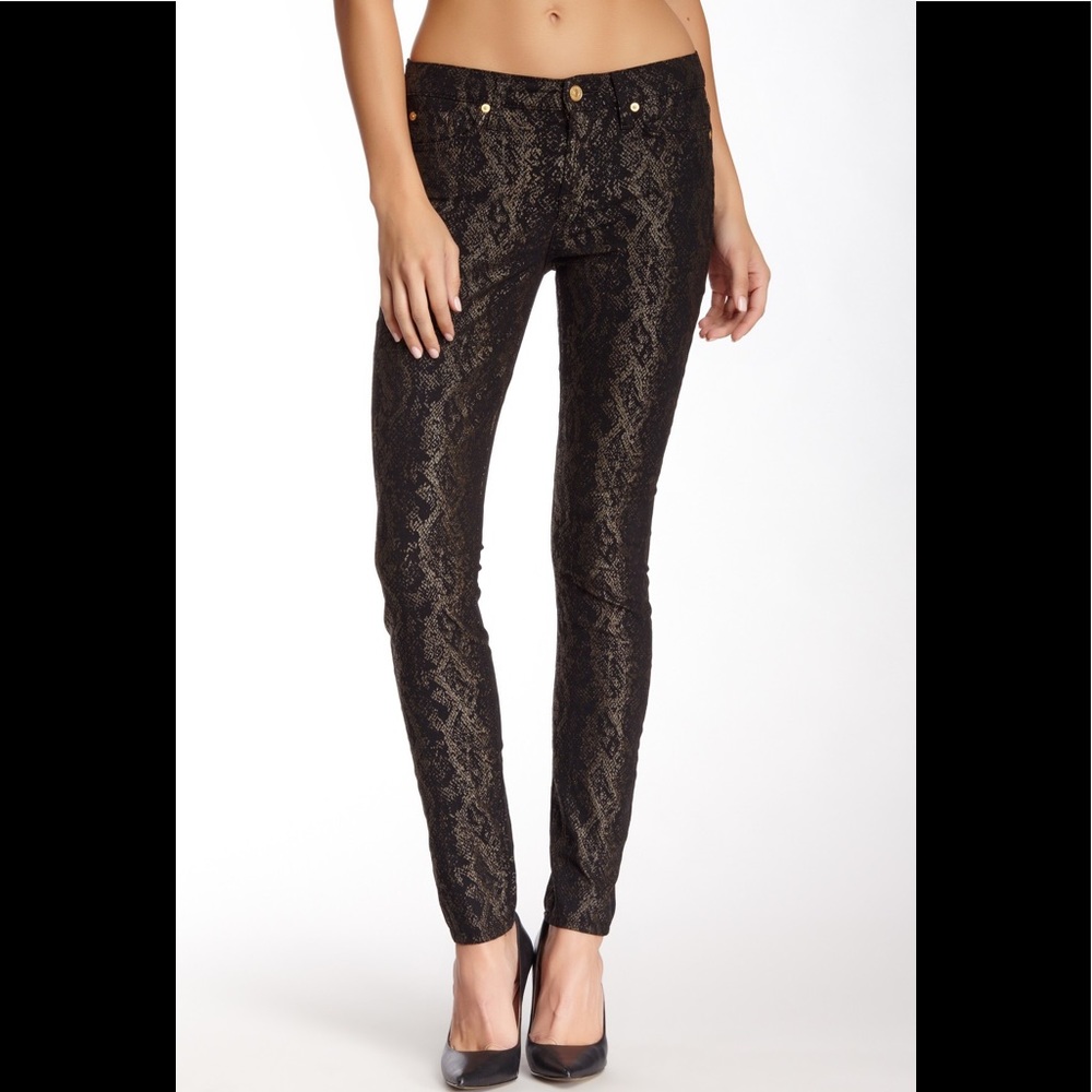 7FAM Snake Pattern Jeans